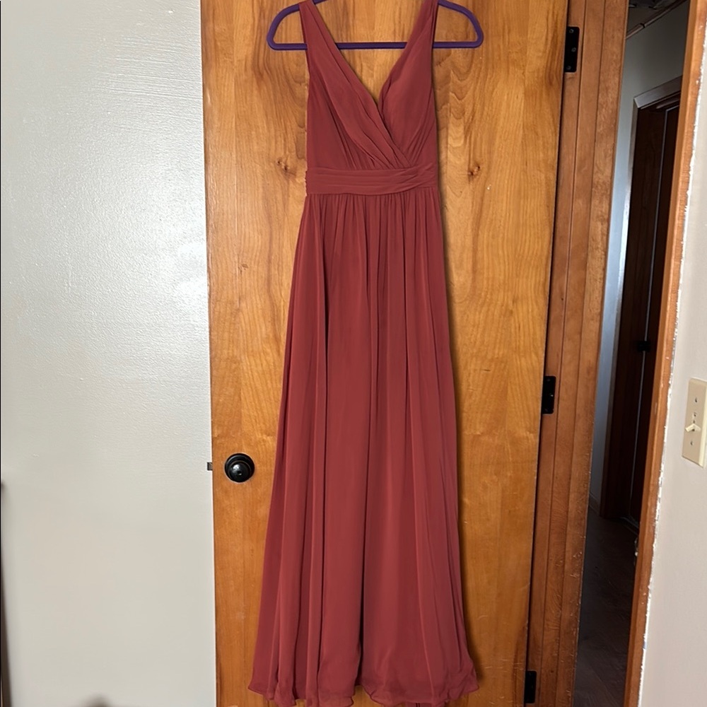 Azazie Bridesmaid Rust Dress